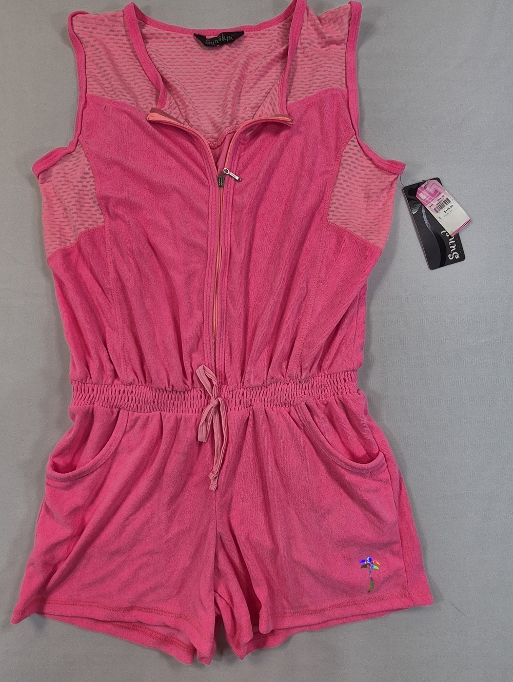 Liverpool Sunskin Women's L Shorts Romper Pink Mango Linea Marysol NWT$455